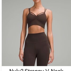 lululemon athletica Strappy V-Neck Sports Bra in espresso